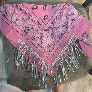 Brand new pink rhinestone handkerchief